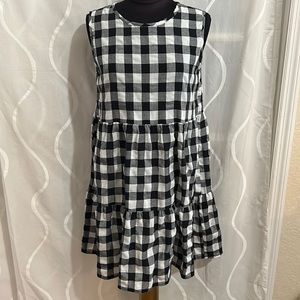 This & That, Black & White Plaid, Sleeveless Dress, Size Small